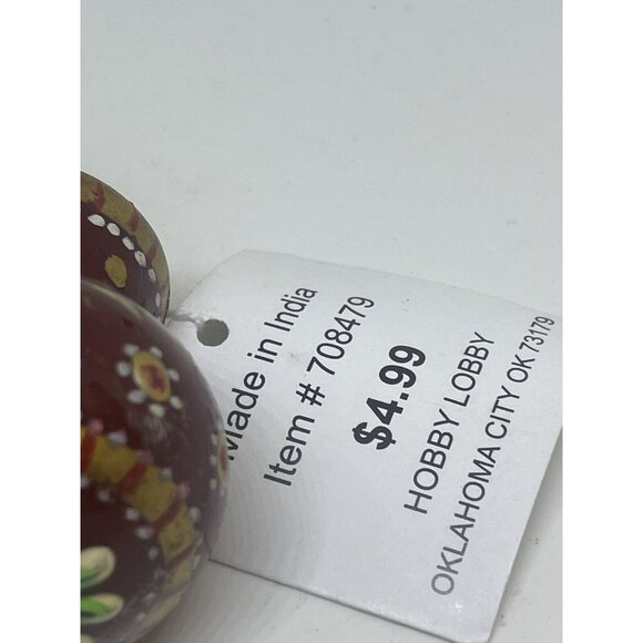 Lot of 3 Made in India Dark Red Ornate Cabinet Knobs from Hobby Lobby - Picture 3 of 4